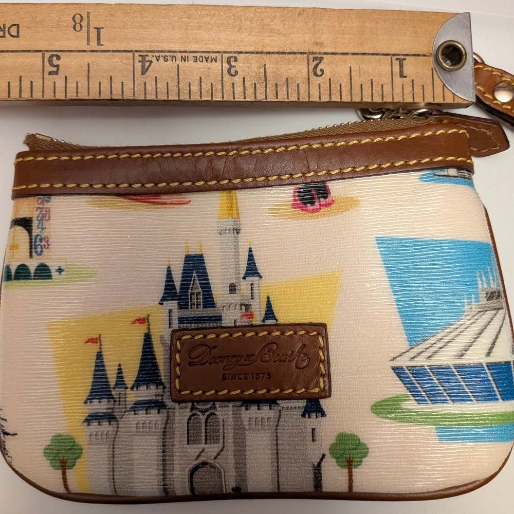 Disney World Retro Zip Wristlet by Dooney & Bourke W/ Keychain #1 - Picture 7 of 8